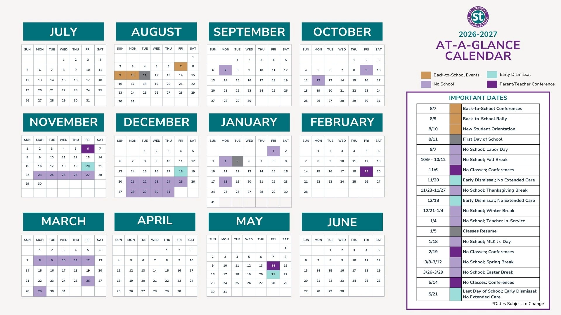 At A Glance Calendar