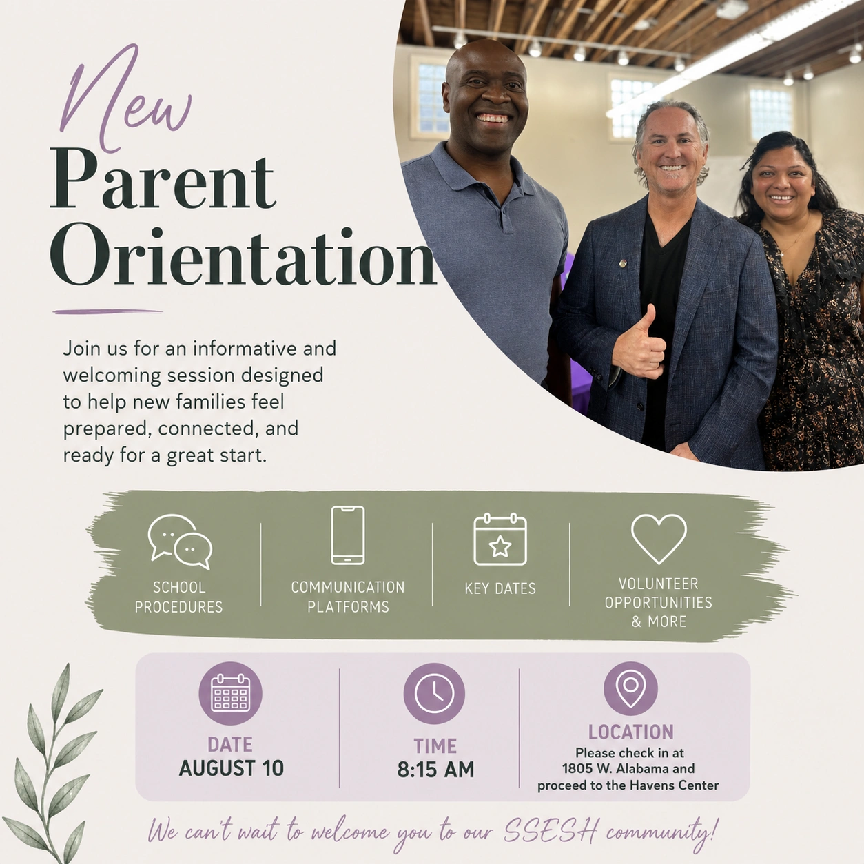 New Parent Orientation Banner